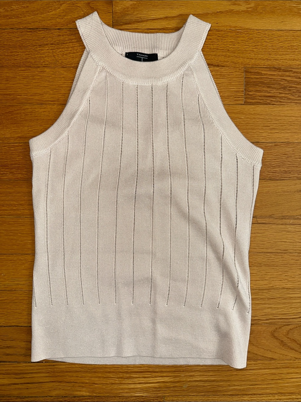 Tahari Sleeveless Ribbed Knit Tank - Light Blush